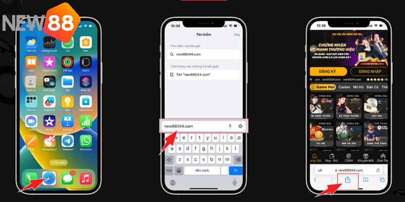 Các bước tải app NEW88 về điện thoại iOS