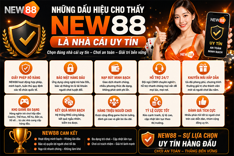 Dấu hiệu cho thấy sự uy tín của NEW88