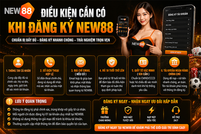 Điều kiện đăng ký NEW88